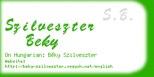 szilveszter beky business card